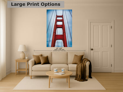 San Francisco Golden Gate Bridge Picture | Towering Canvas Wall Art | California Coastline Photography | Office, Dorm, or Home Decor