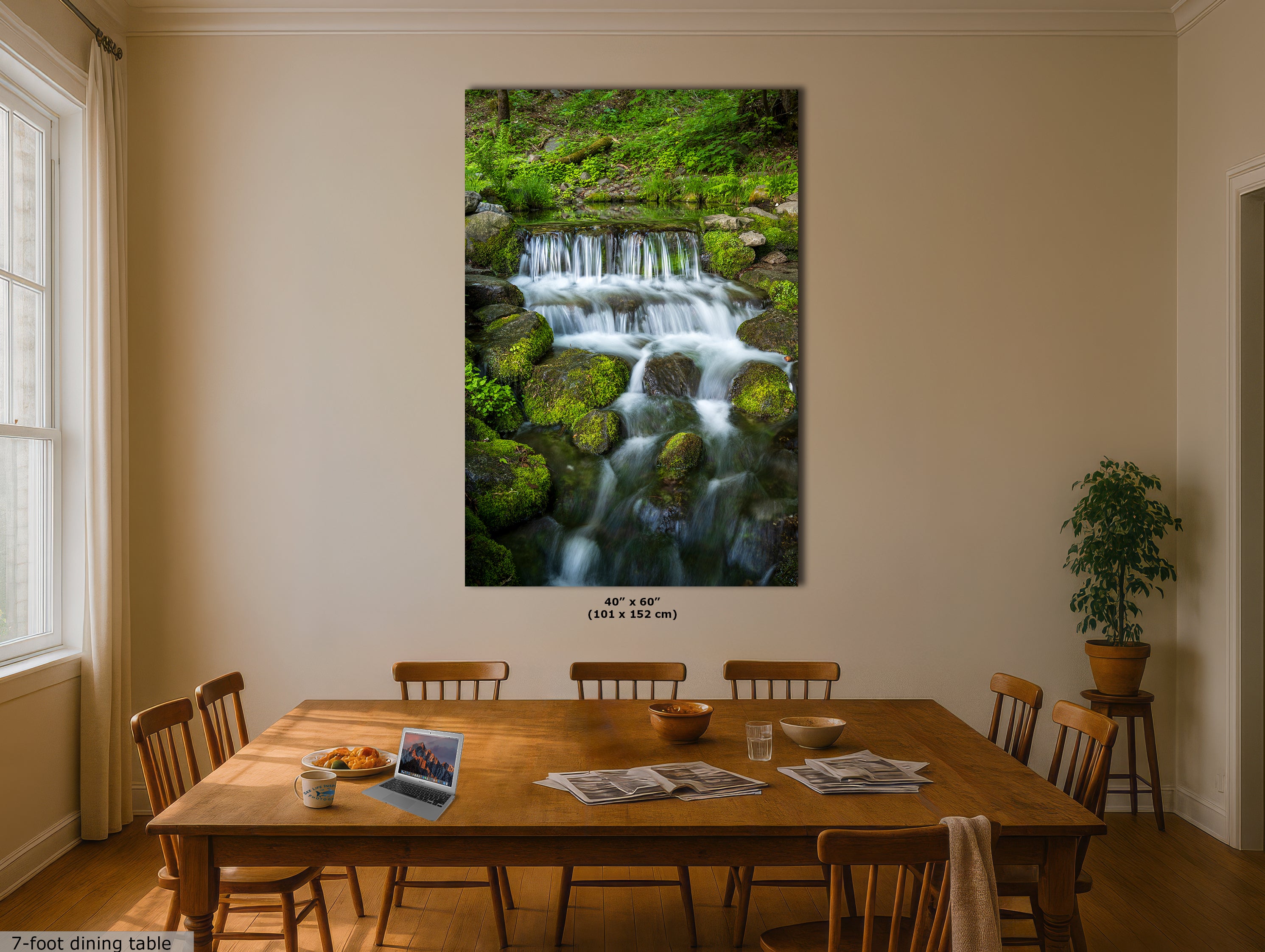 Yosemite National Park Waterfall Picture Nature Photo Relaxation Artwork for Meditation, Office, Apartment, and House Decor