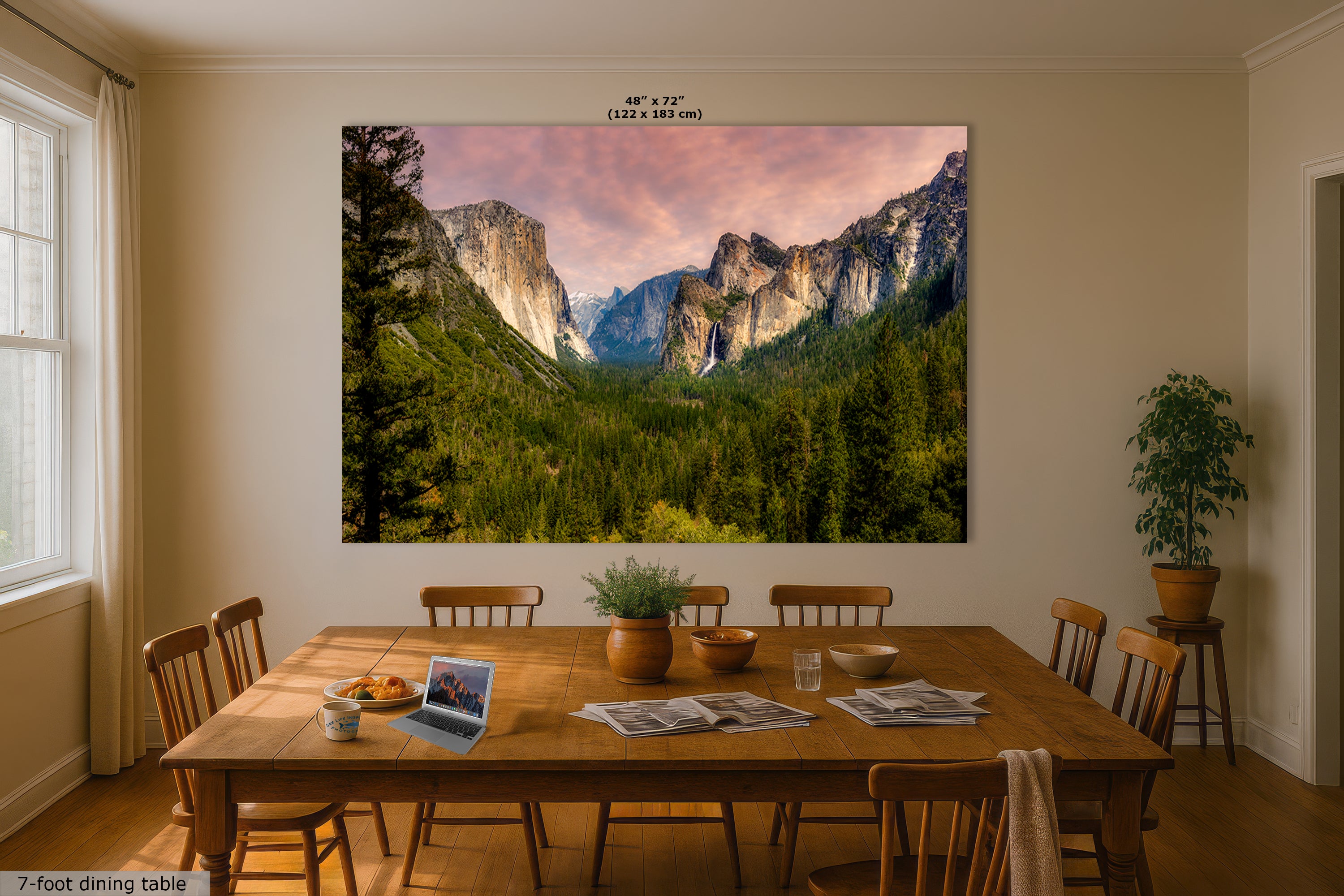 Yosemite National Park Mountain Picture Nature Photo Bohemian Relaxation Artwork for Meditation