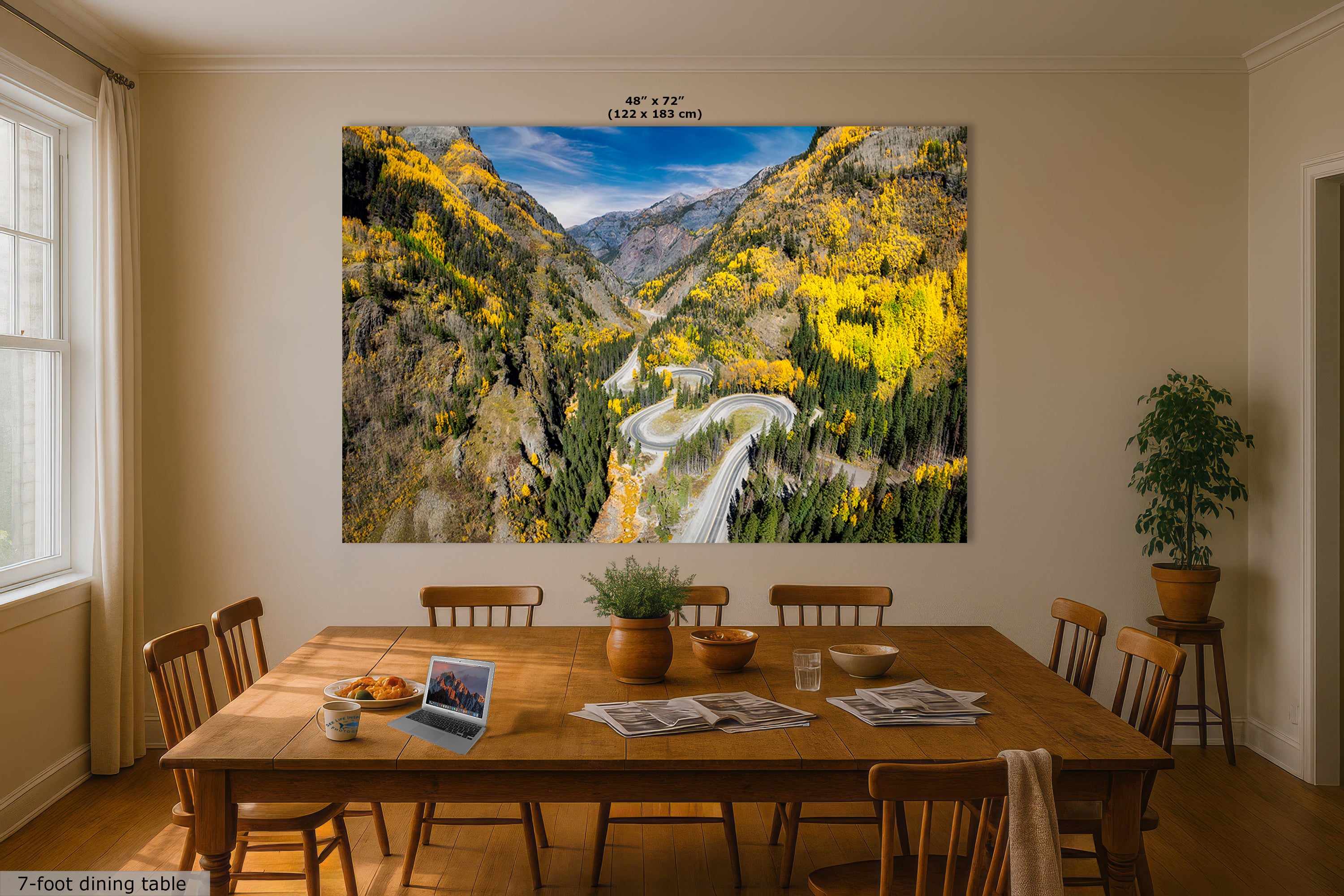 Colorado San Juan Mountain Picture, Million Dollar Highway Fall Colors Aspen Trees Forest Picture, Nature Photo for Relaxation Artwork, Meditation and House Decor