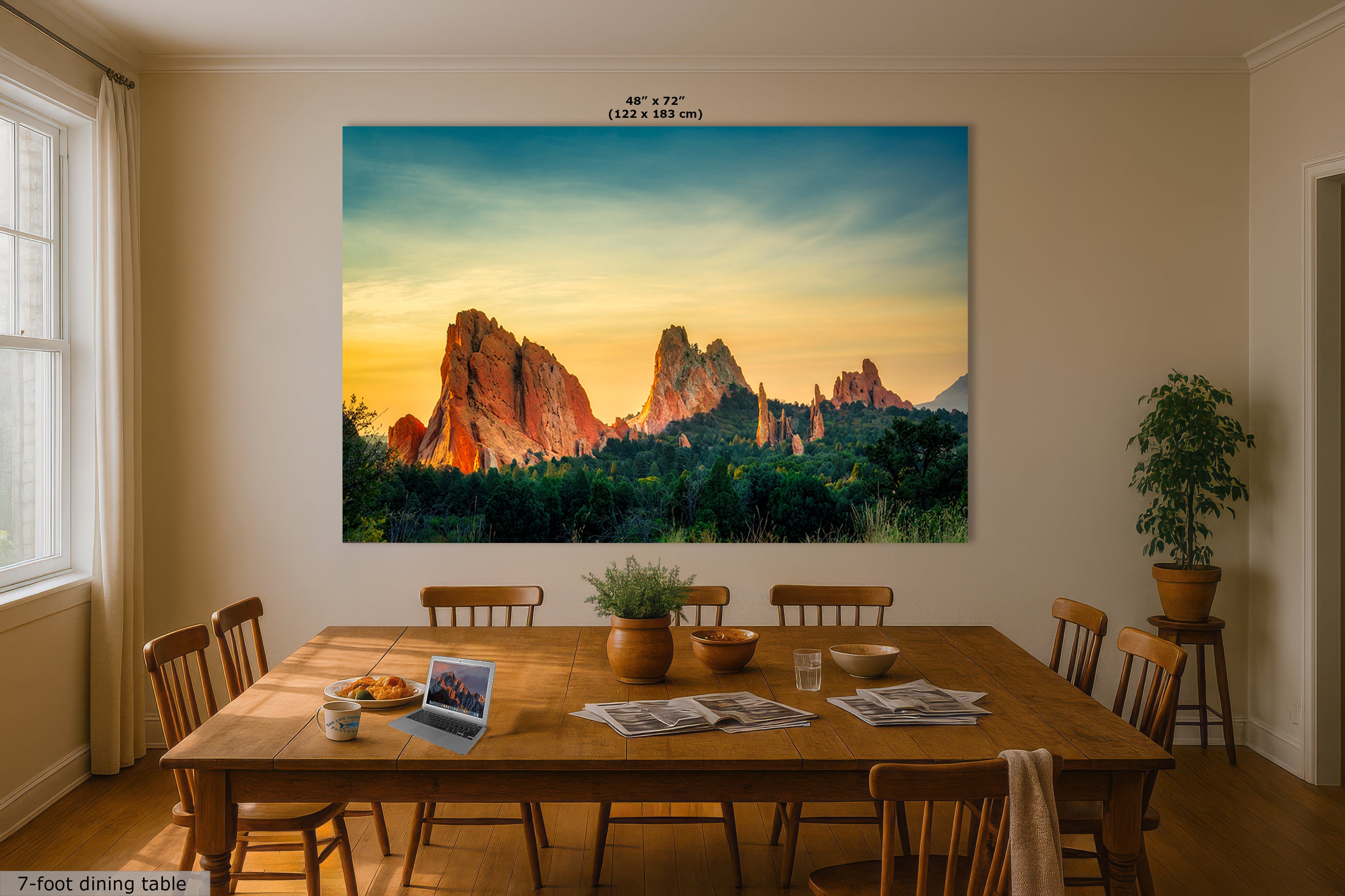 Garden of the Gods Colorado Mountain Picture, Nature Photo of Rocky Mountains for Meditation Relaxation Artwork Bohemian House Decor