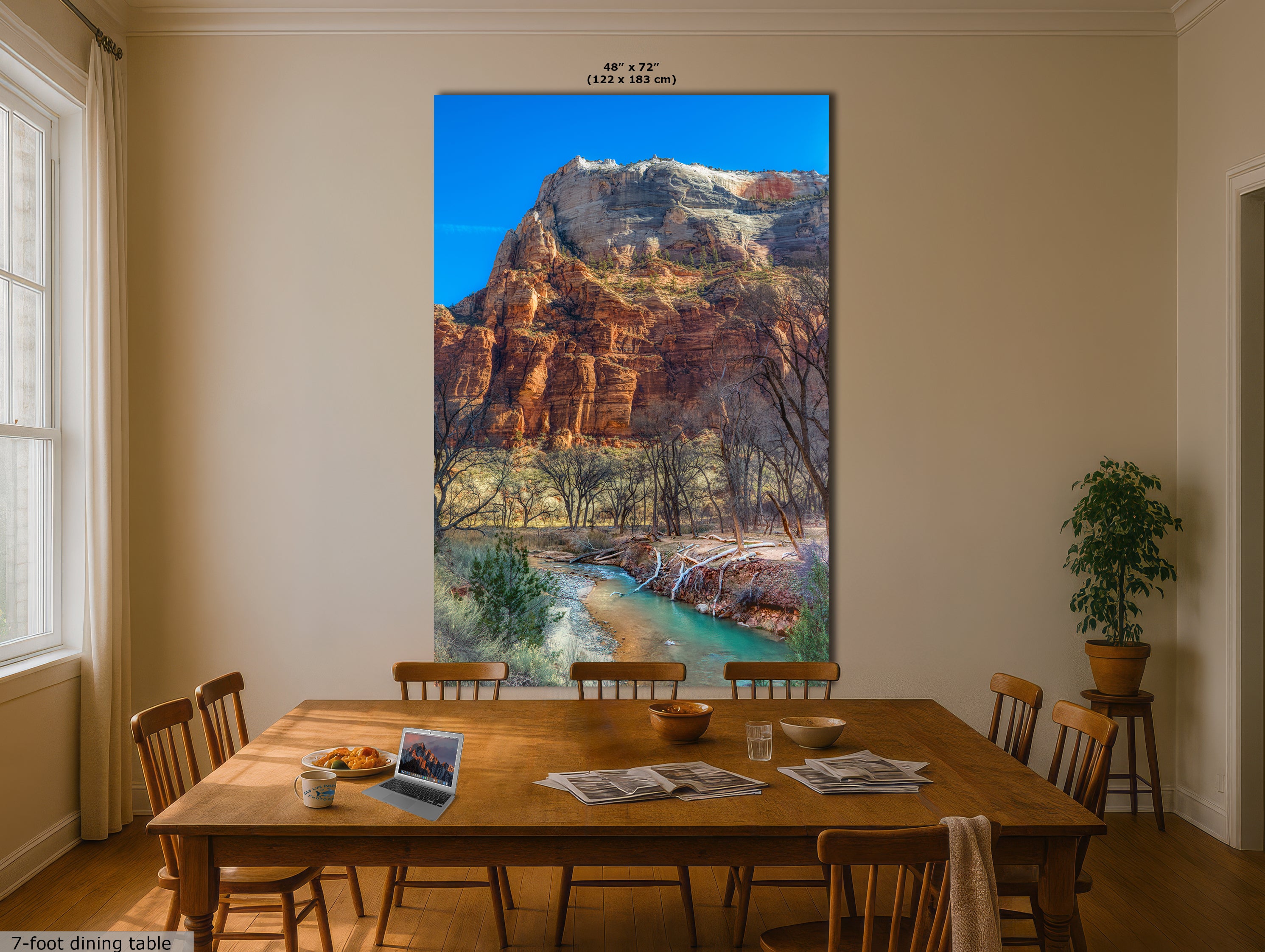 Zion National Park Southern Utah Desert Picture, Southwestern Wall Art, Relaxation Artwork Nature Photo for House Decor