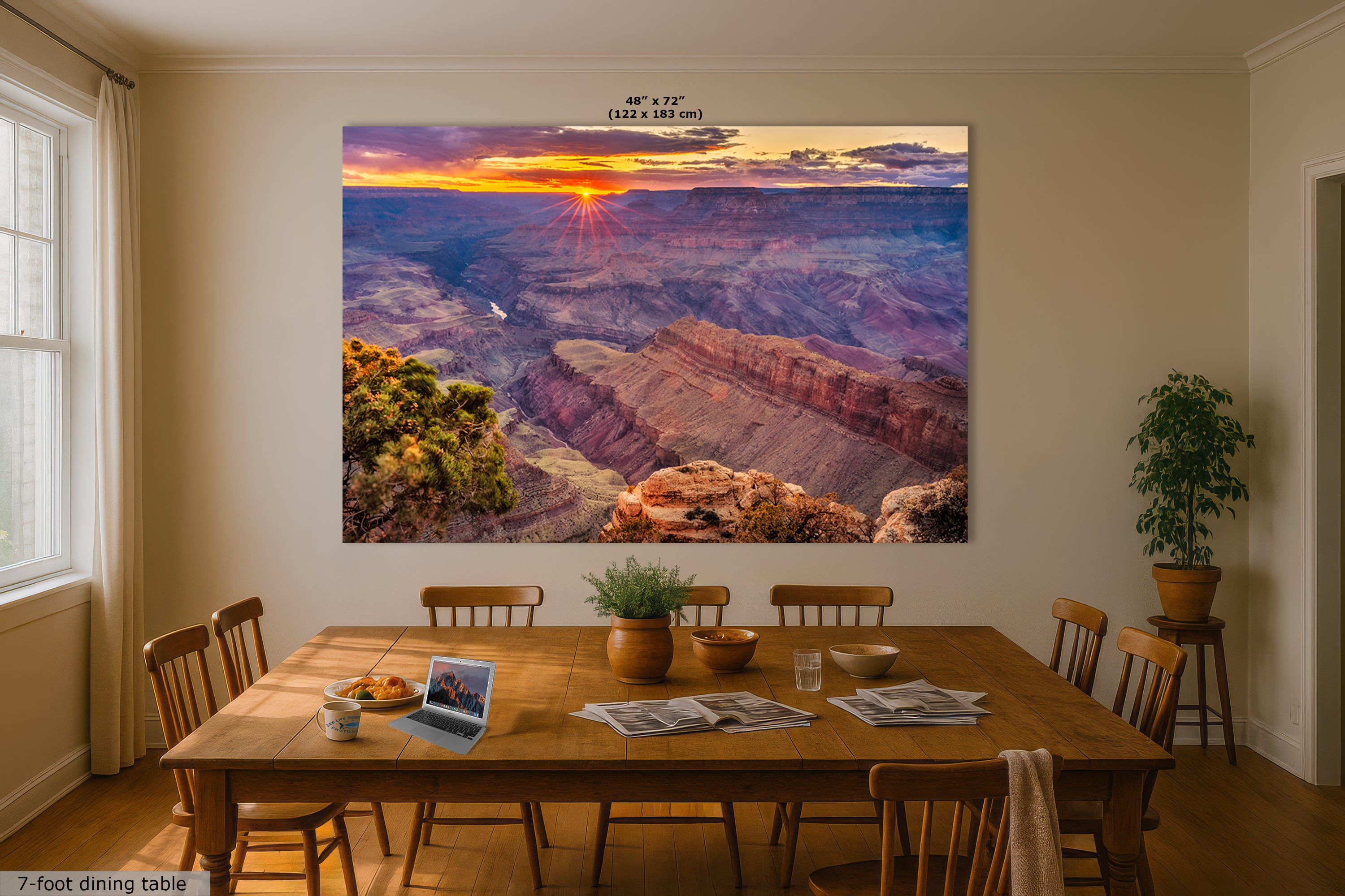 Grand Canyon National Park, Arizona Desert Picture Nature Photo, Bohemian Style Relaxation Artwork for Meditation, Office & House Decor