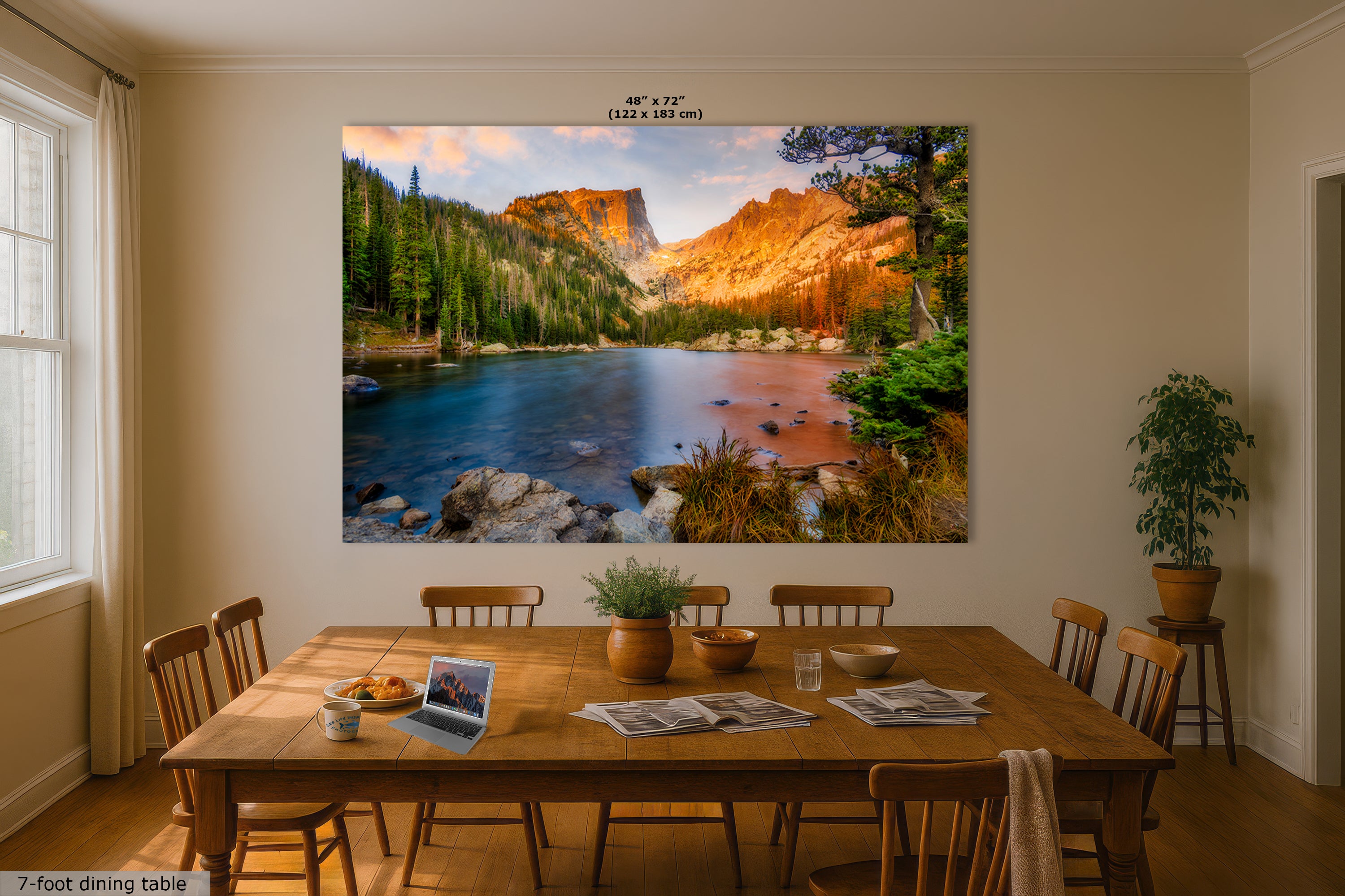 Dream Lake Rocky Mountain National Park Mountain Picture Nature Photo, Relaxation Artwork for Meditation, Office, Apartment & House Decor