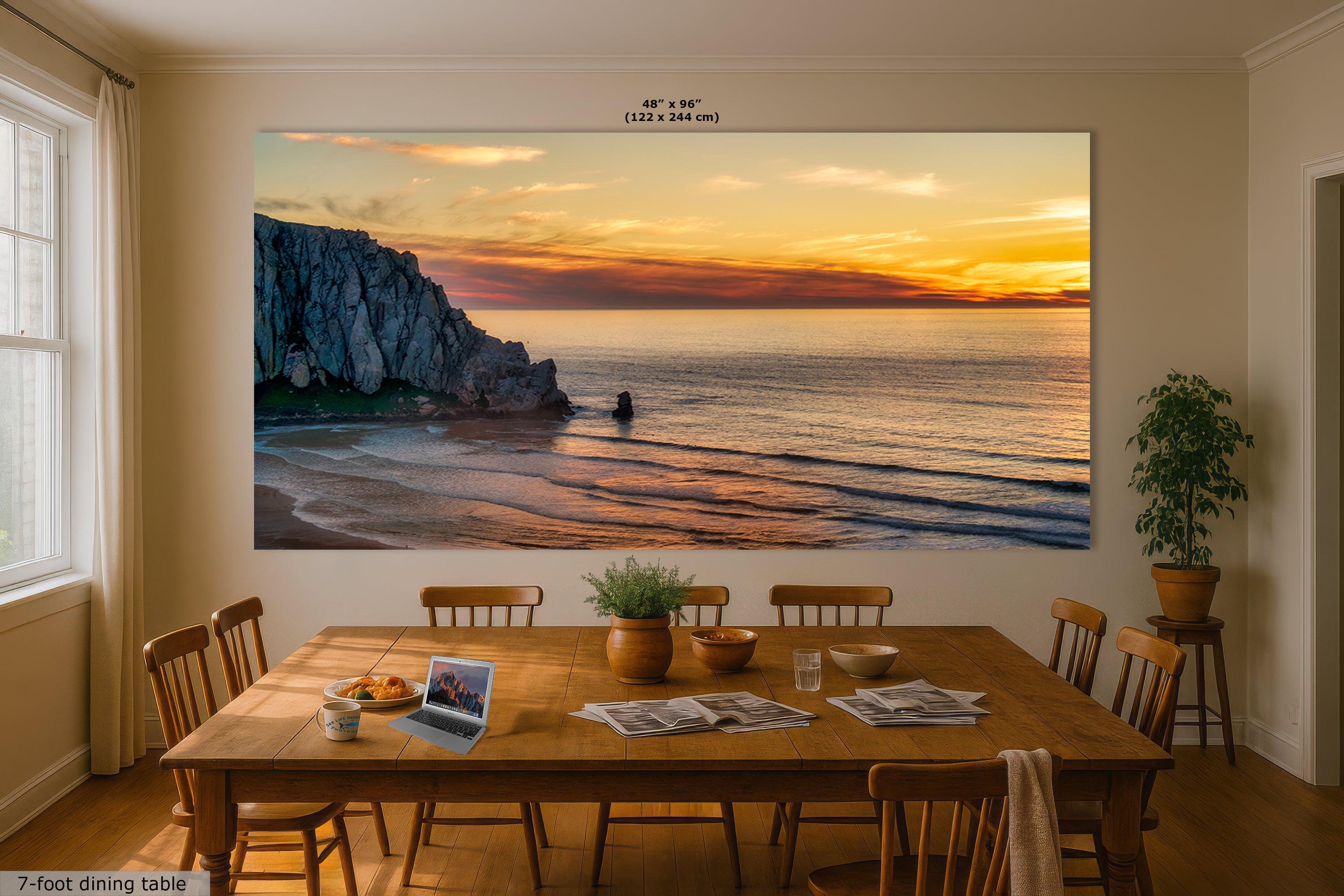 Morro Bay California Coastline Ocean Picture Nature Photo, Morro Rock Aerial Sunset Coastal Relaxation Artwork, Dorm Room, Office & House Decor