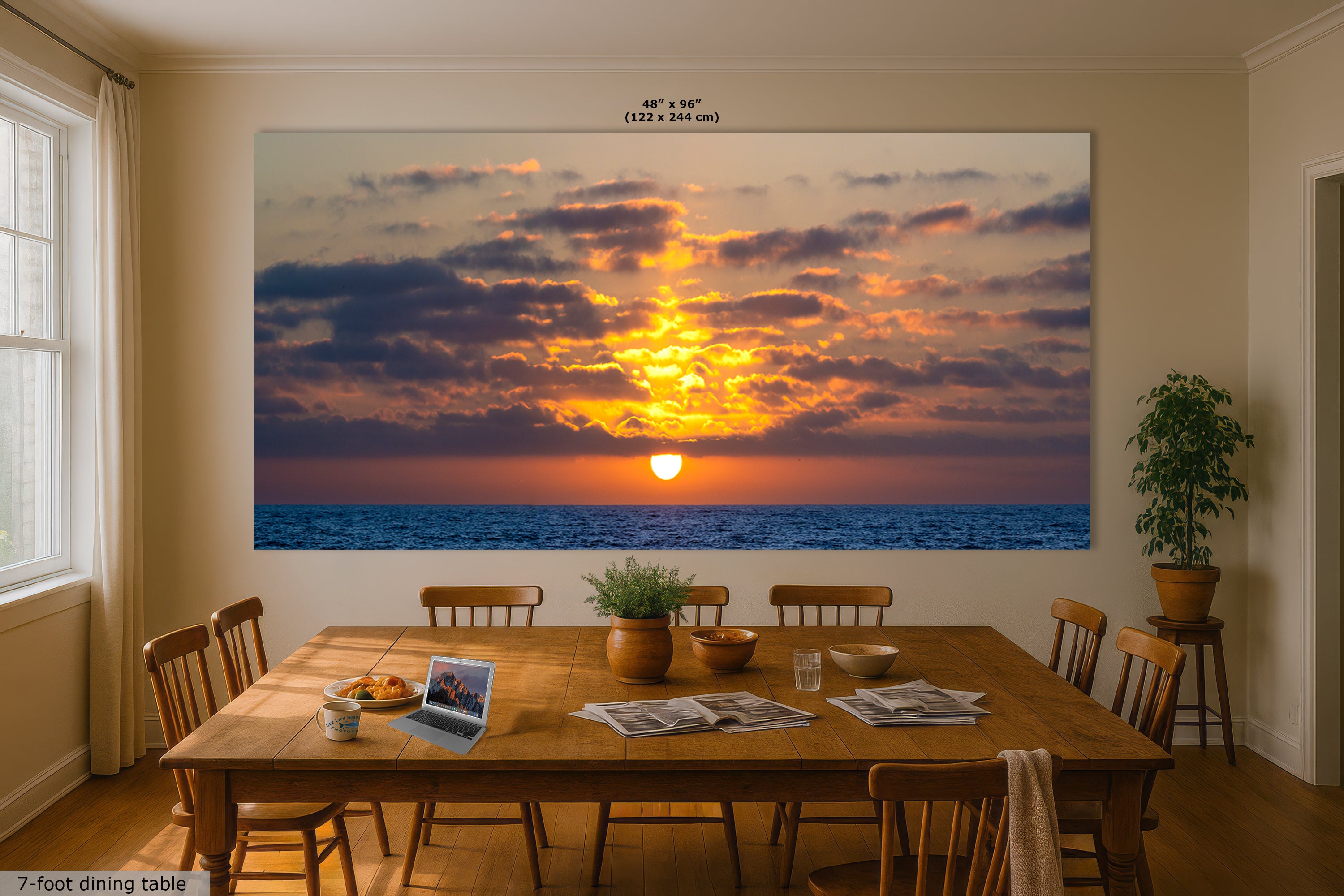 Limited Edition Fine Art Photography, Ocean Picture California Coastline Sunset Through Clouds