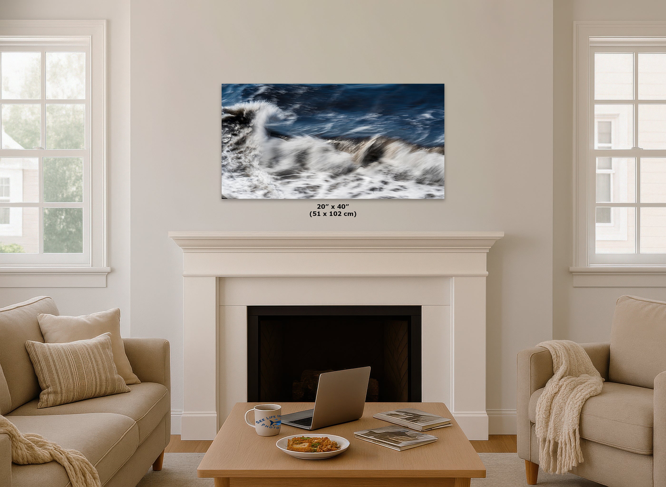 Beach Waves Ocean Picture Impressionist Art Nature Photo