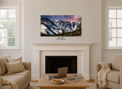 Mt Charleston Nevada Mountain Picture, Snowy Scenery Nature Photo Relaxation Artwork, Winter Landscape for Office, Dorm, Bohemian Decor