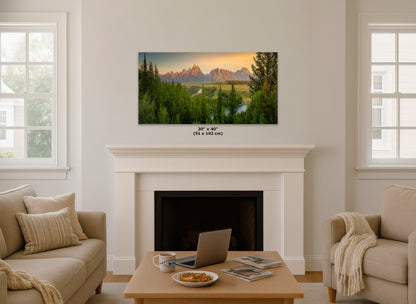 Grand Teton National Park Wyoming Mountain Picture Panorama Nature Photo, Rustic Wall Art, Jackson Hole Scenery, Bohemian Decor