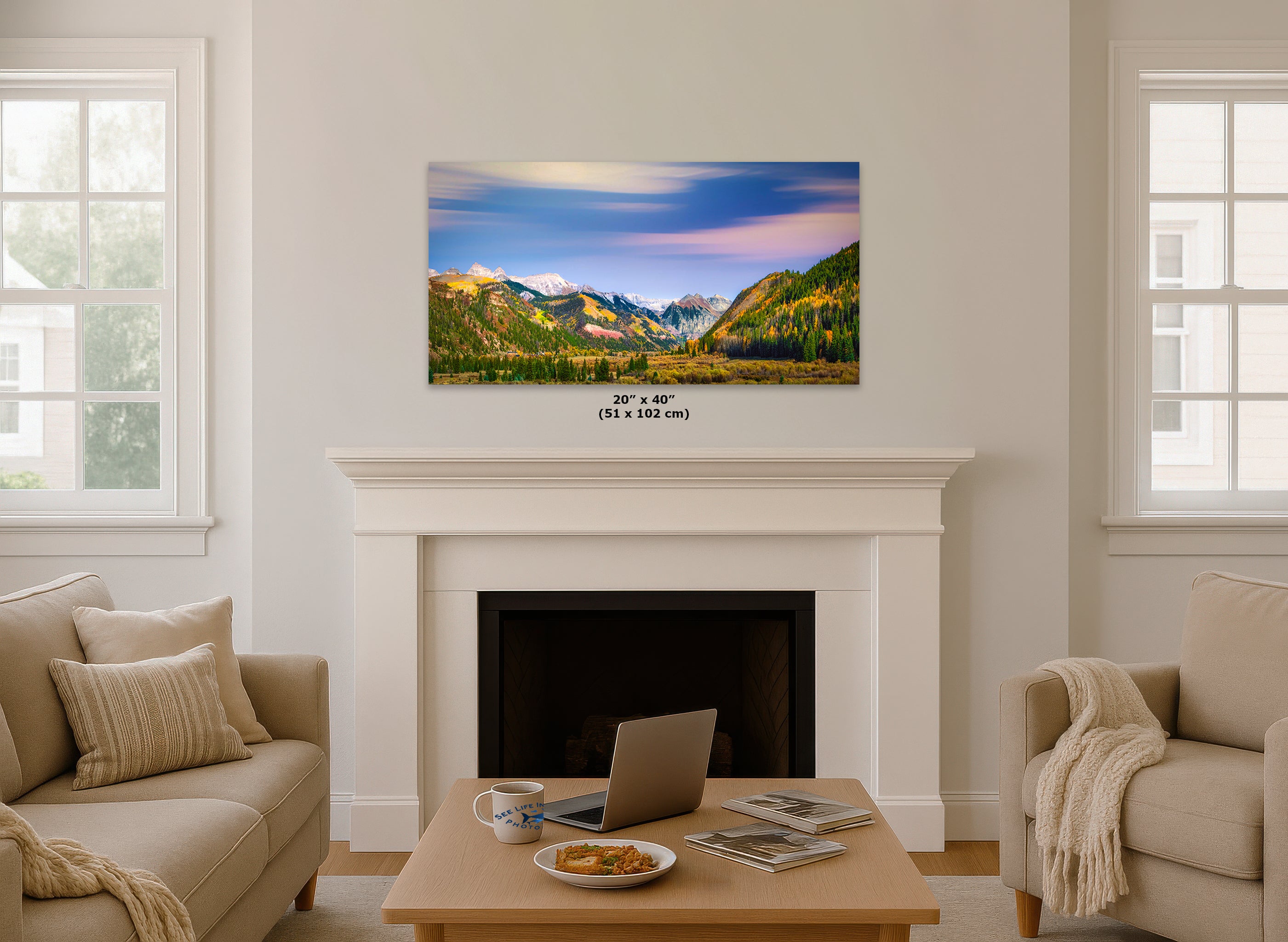 Telluride Colorado San Juan Mountain Picture, Fall Colors Aspen Trees Forest Picture Nature Photo for Relaxation Artwork, Meditation and House Decor