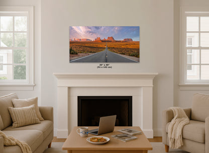 Monument Valley Arizona Desert Picture Nature Photo, Forrest Gump View Bohemian Style Relaxation Artwork for Meditation, Apartment, Office & House Decor