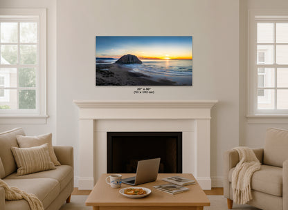 Morro Bay California Coastline Ocean Picture Nature Photo Panorama, Morro Rock Coastal Relaxation Artwork, Dorm Room, Office & House Decor
