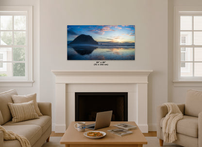 Morro Bay California Coastline Ocean Picture Nature Photo, Morro Rock Reflection, Coastal Relaxation Artwork, Dorm Room, Office & House Decor