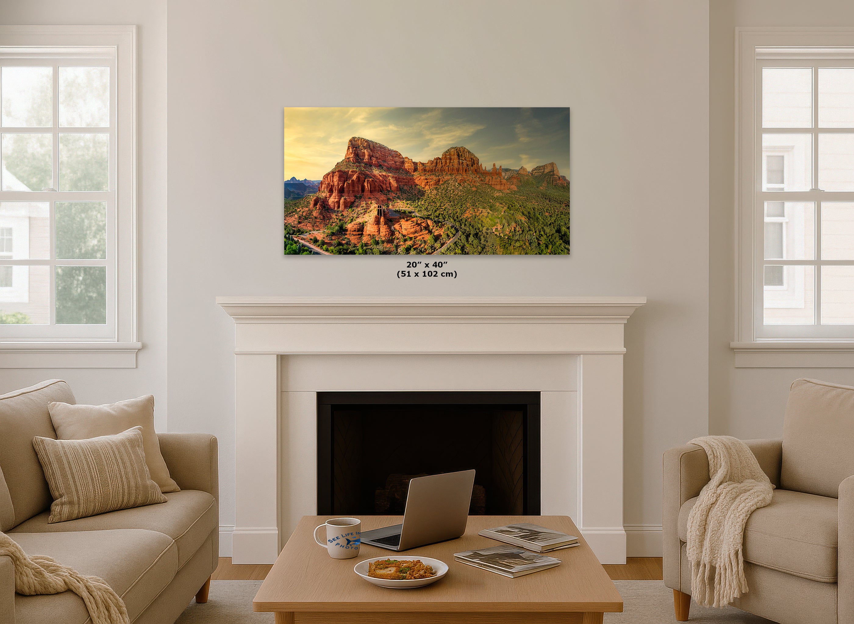 Chapel of the Holy Cross Sedona Arizona Desert Picture, Southwestern Wall Art, Catholic Church Decor, Canvas Print, Office or Home Wall Art