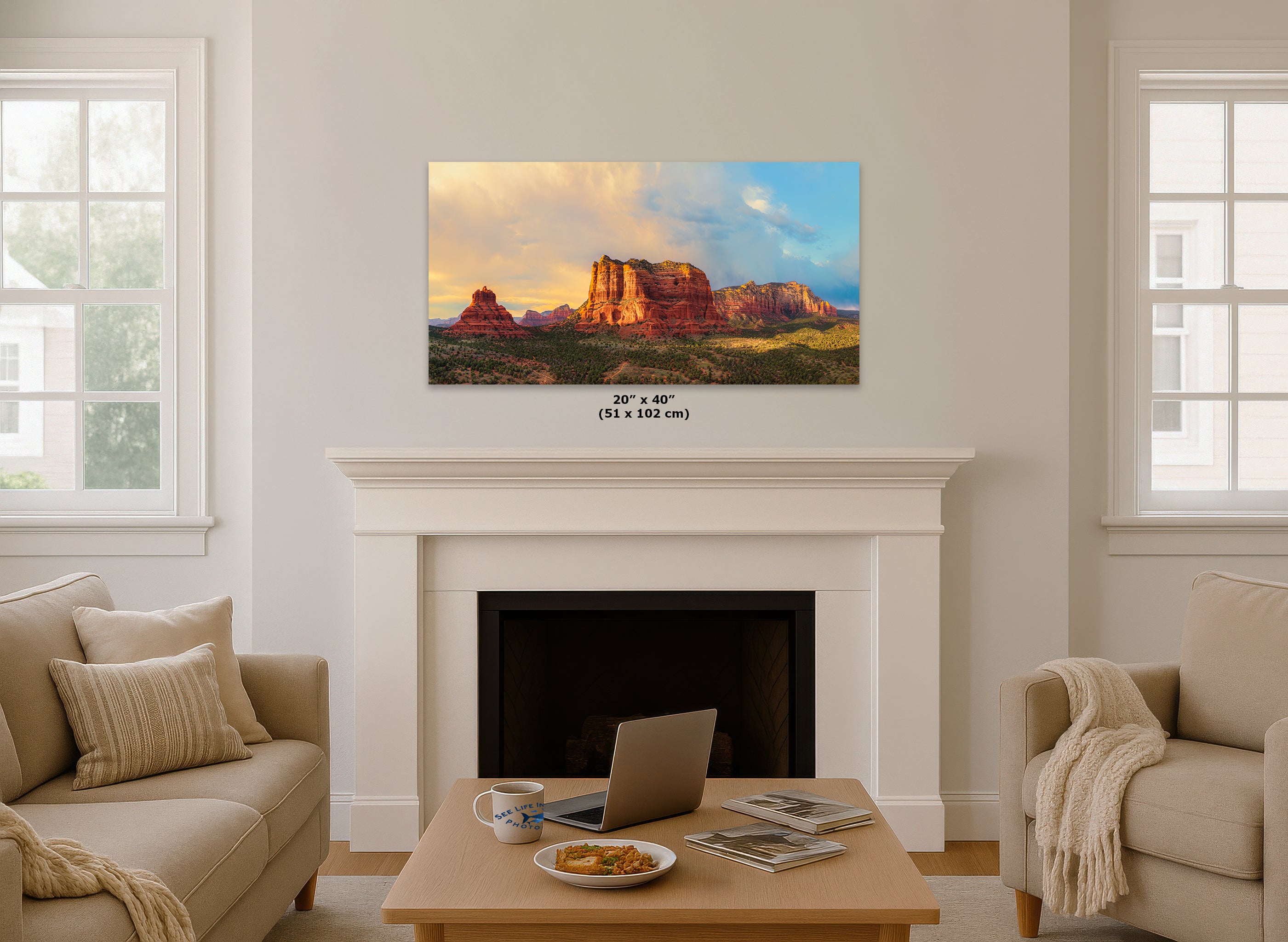 Courthouse Butte & Bell Rock Sedona Arizona Desert Picture, Southwestern Wall Art, Red Rock Scenic Nature Photo, House Decor Gift