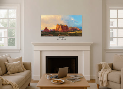 Courthouse Butte & Bell Rock Sedona Arizona Desert Picture, Southwestern Wall Art, Red Rock Scenic Nature Photo, House Decor Gift