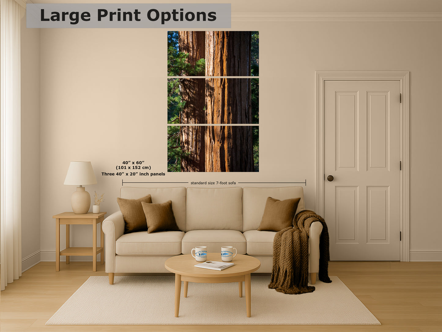 Giant Sequoia Tree Forest Picture Nature Photo, Redwood Trees Wall Art, Forest Bathing National Park Poster, Relaxation Decor