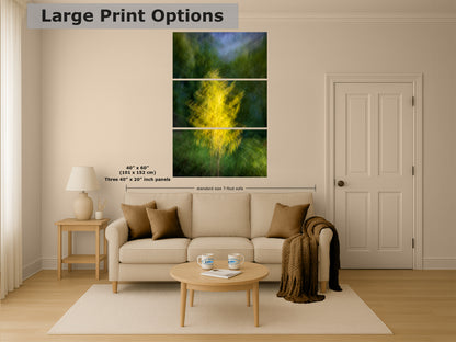 Impressionist Art Forest Picture Abstract Nature Photo, Relaxation Artwork, Forest Bathing Wall Decor, Meditation, Bohemian Style Canvas Print