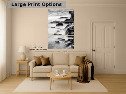 Point Lobos Carmel California Coastline Abstract Ocean Picture, Relaxation Artwork Nature Photo for Meditation, Office, Dorm, House Decor