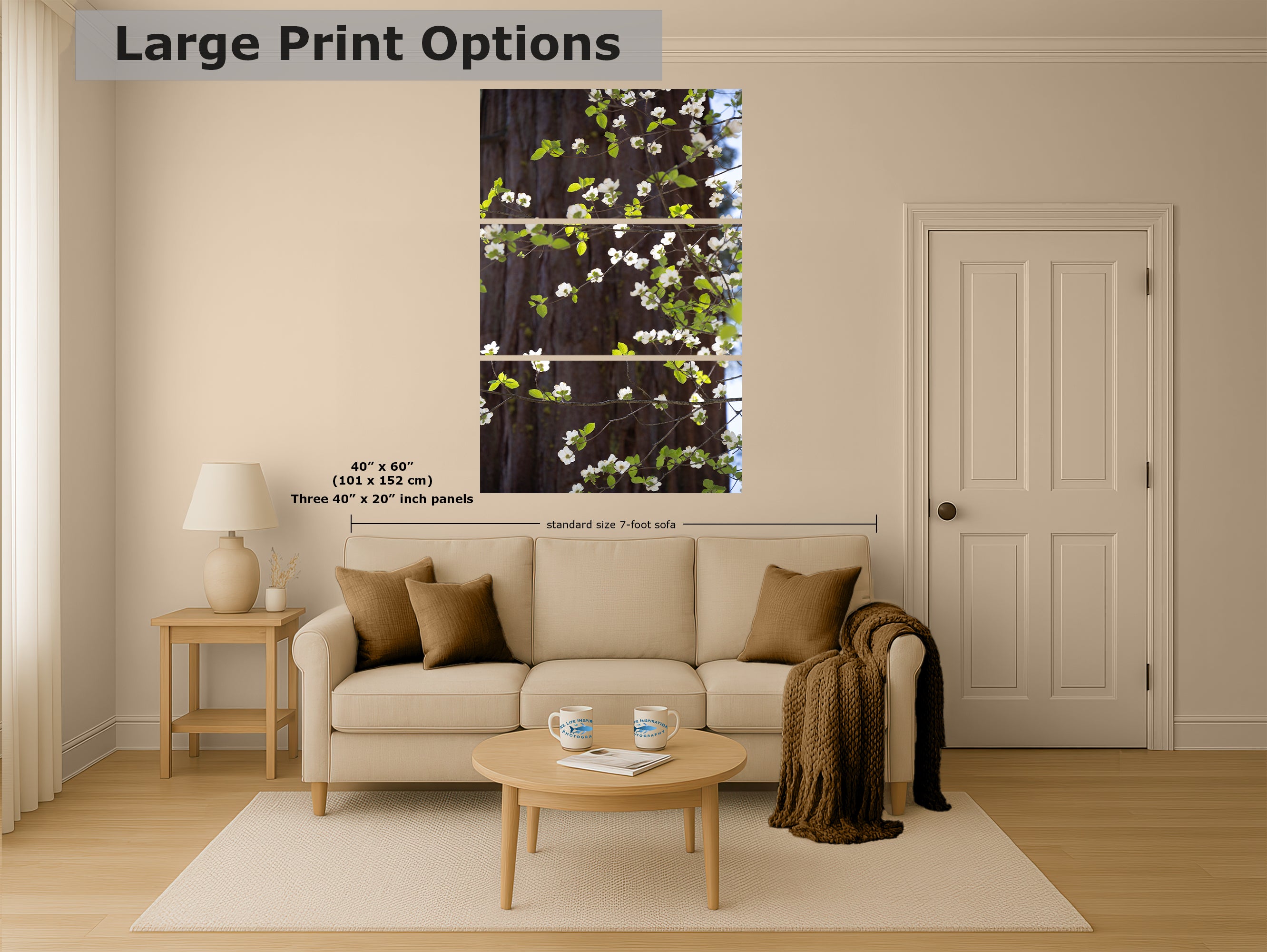Pacific Dogwood Forest Picture Nature Photo | Yosemite Nature Canvas Print, Forest Bathing for Meditation, Relaxation, Dorm Room Decor