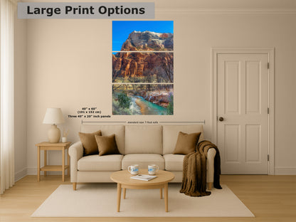 Zion National Park Southern Utah Desert Picture, Southwestern Wall Art, Relaxation Artwork Nature Photo for House Decor