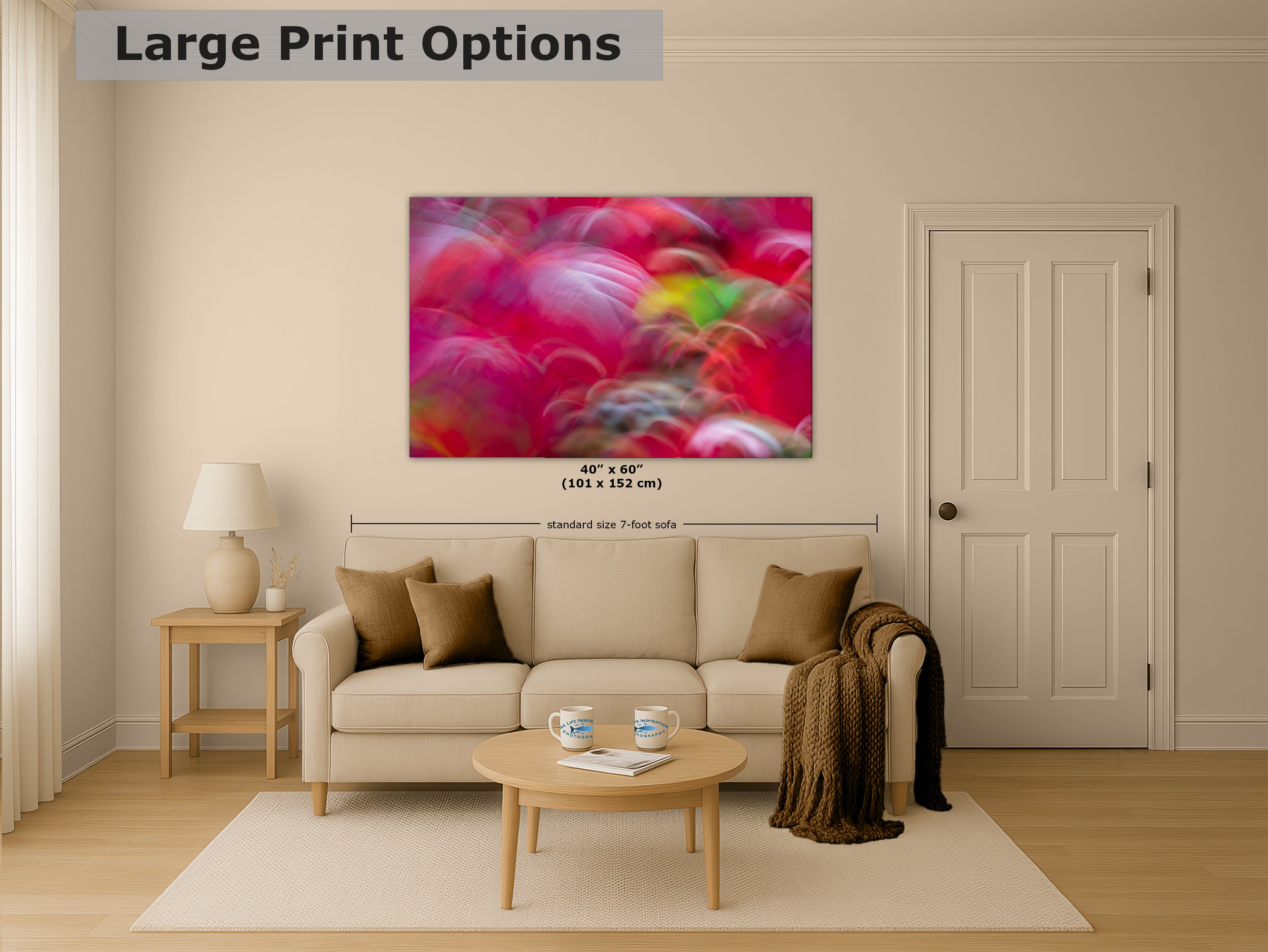 Fall Colors Forest Picture Impressionist Art, Nature Photo Relaxation Artwork, Forest Bathing Wall Decor for Bohemian Style House Decor