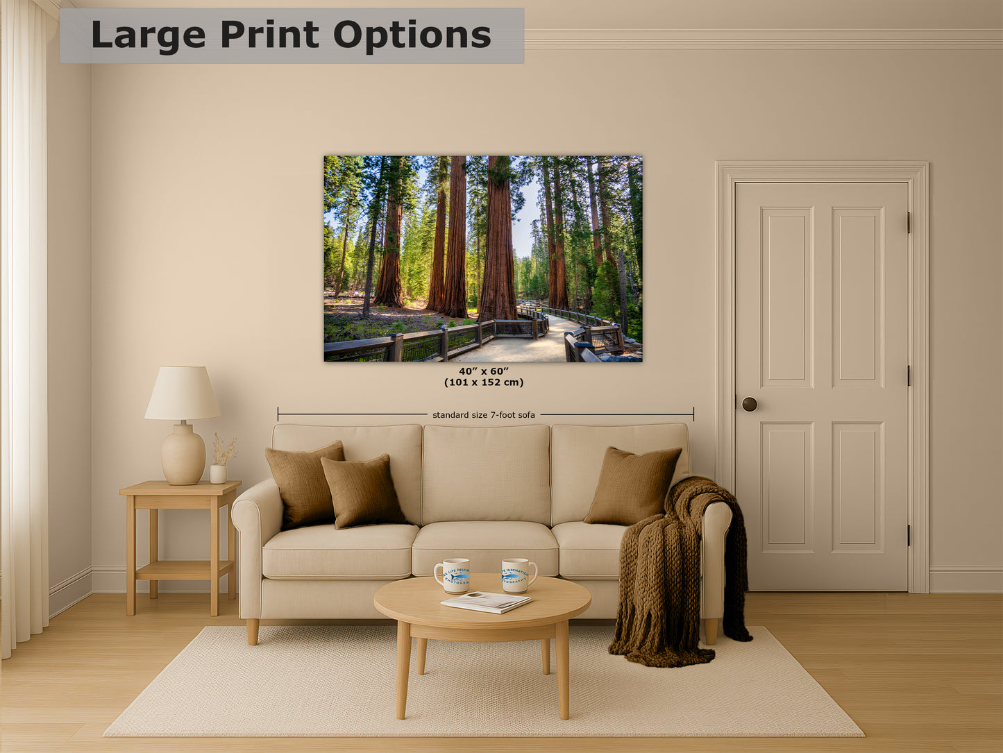 Giant Sequoia Tree Forest Picture Nature Photo | Yosemite Redwood Trees for Nature Lovers & Forest Bathing Relaxation, Meditation Artwork
