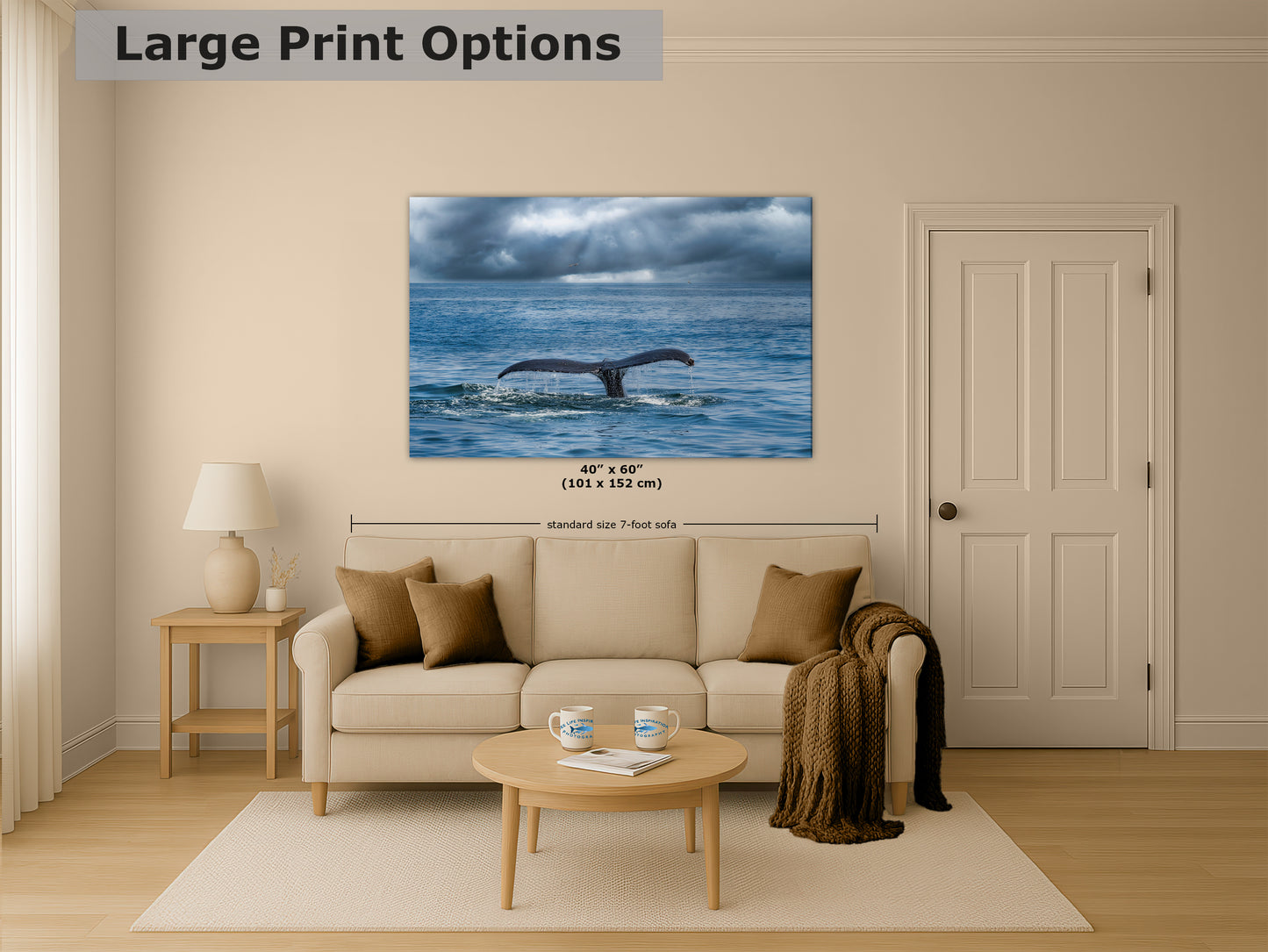 Humpback Whale Marine Mammal Wildlife Photography | Monterey Bay Ocean Scene Art Print for Nature Lovers and Marine Conservation Decor