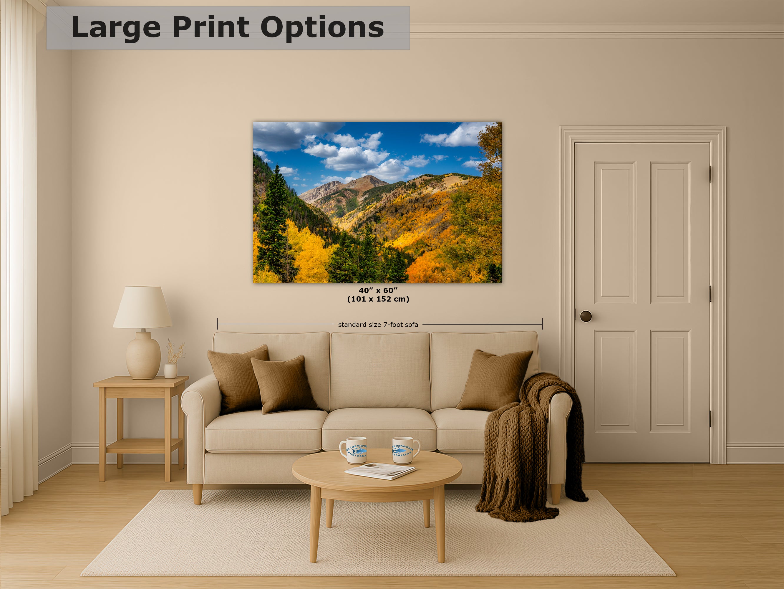 Colorado San Juan Mountains Picture, Fall Colors Nature Photo of Aspen Trees  for Relaxation Meditation and Home Decor