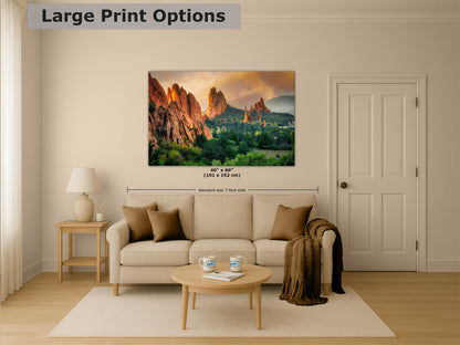 Garden of the Gods Colorado Mountain Picture Nature Photo, Rocky Mountain Relaxation Artwork for Meditation, Office, & House Decor