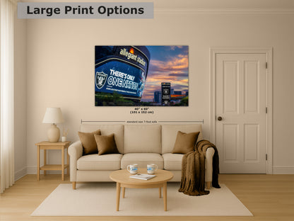 Las Vegas Raiders Football Gift Decor, Allegiant Stadium Photograph Poster, NFL Man Cave, Dorm Room & Office Wall Art