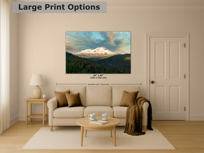 Mount Shasta Mountain Picture Nature Photo, California Mountain Relaxation Artwork for Meditation, Office, Apartment and House Decor
