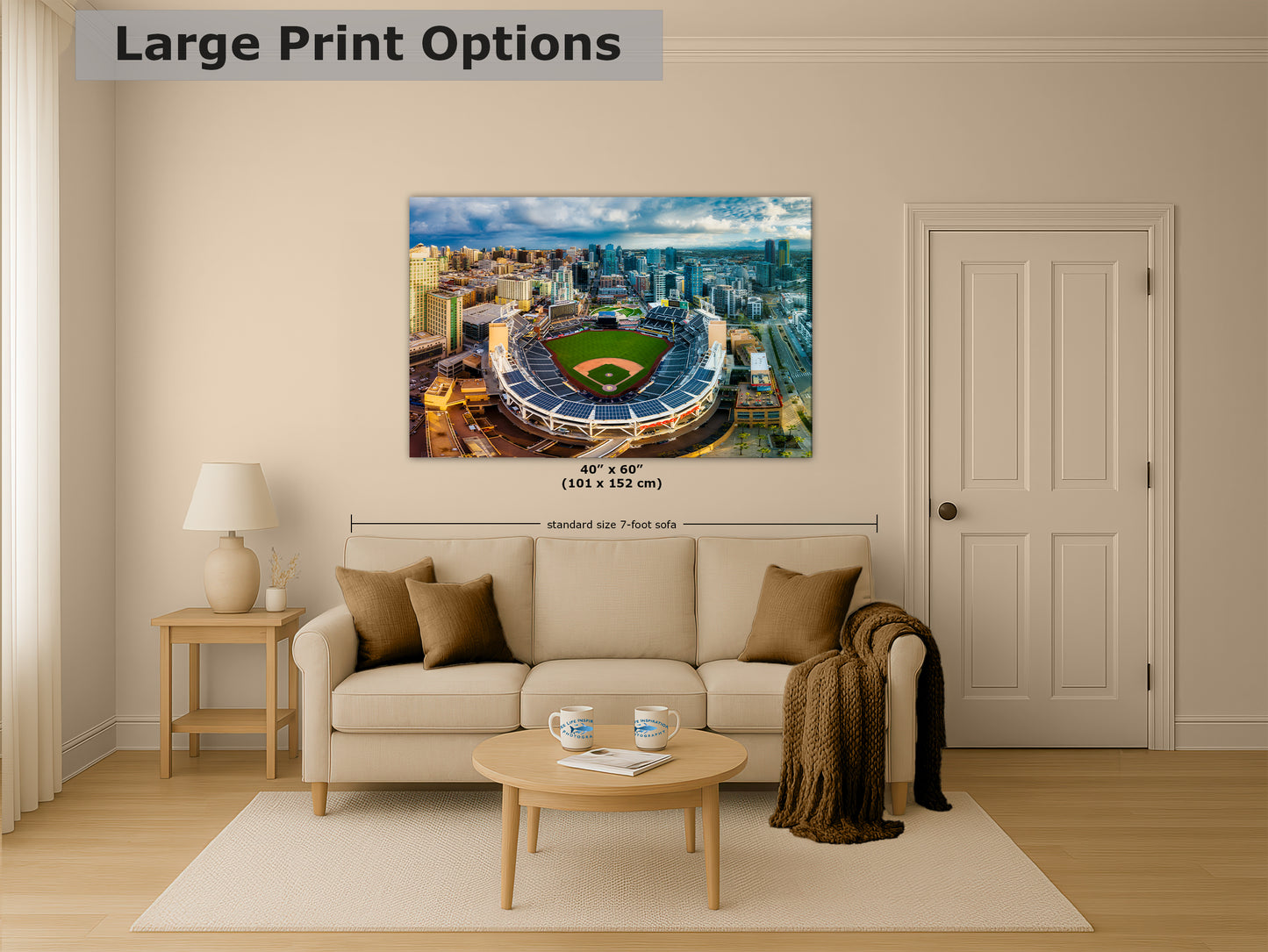San Diego Padres Petco Park Wall Art, MLB Stadium Decor Skyline Print