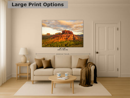 Cathedral Rock, Sedona Arizona Desert Picture Nature Photo Relaxation Artwork for Meditation, Office, and House Decor