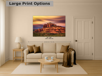 Cathedral Rock Sunset, Sedona Arizona Desert Picture Nature Photo Relaxation Artwork for Meditation, Office, and House Decor
