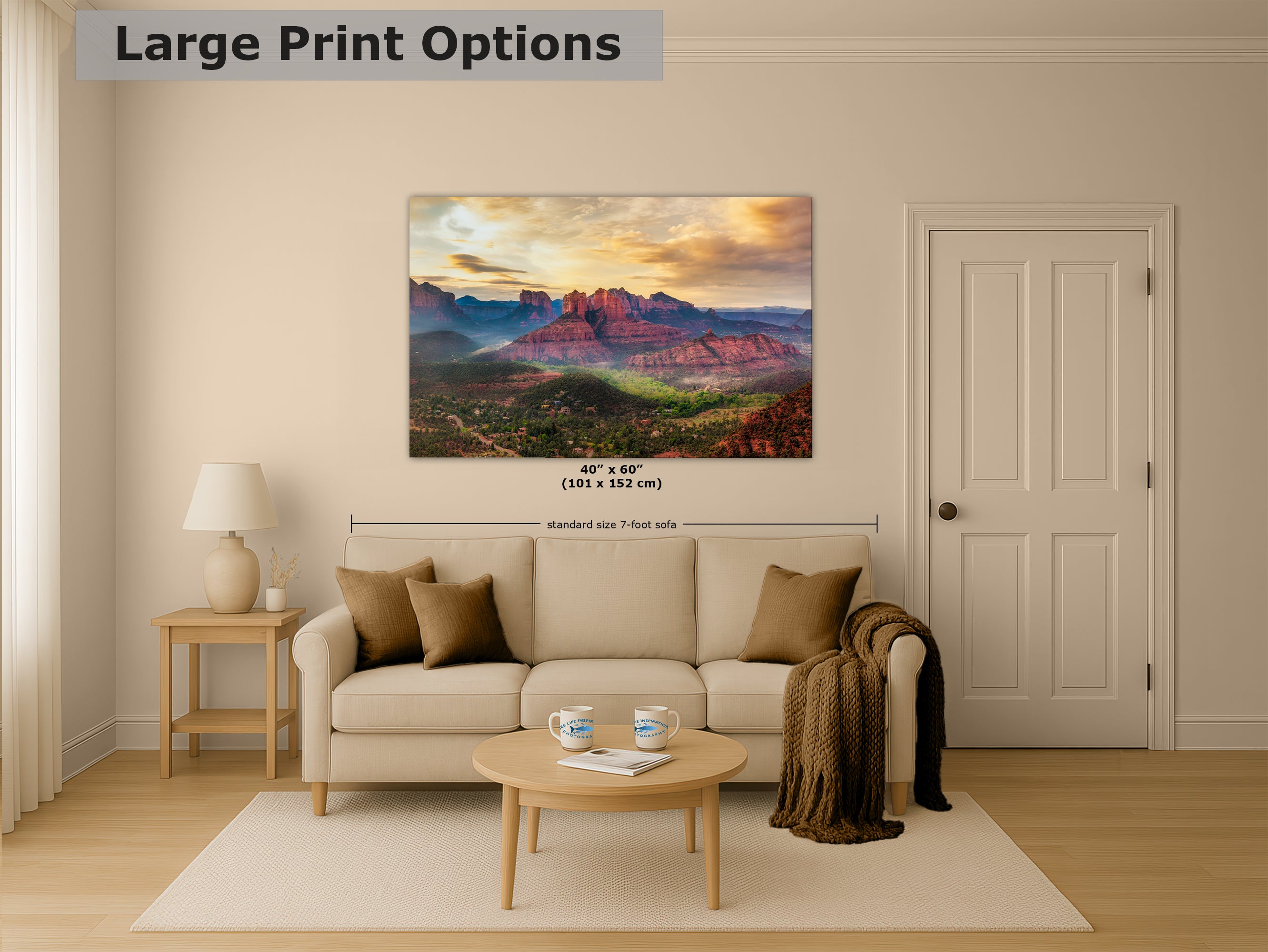 Cathedral Rock View, Sedona Arizona Desert Picture Nature Photo Relaxation Artwork for Meditation, Office, and House Decor