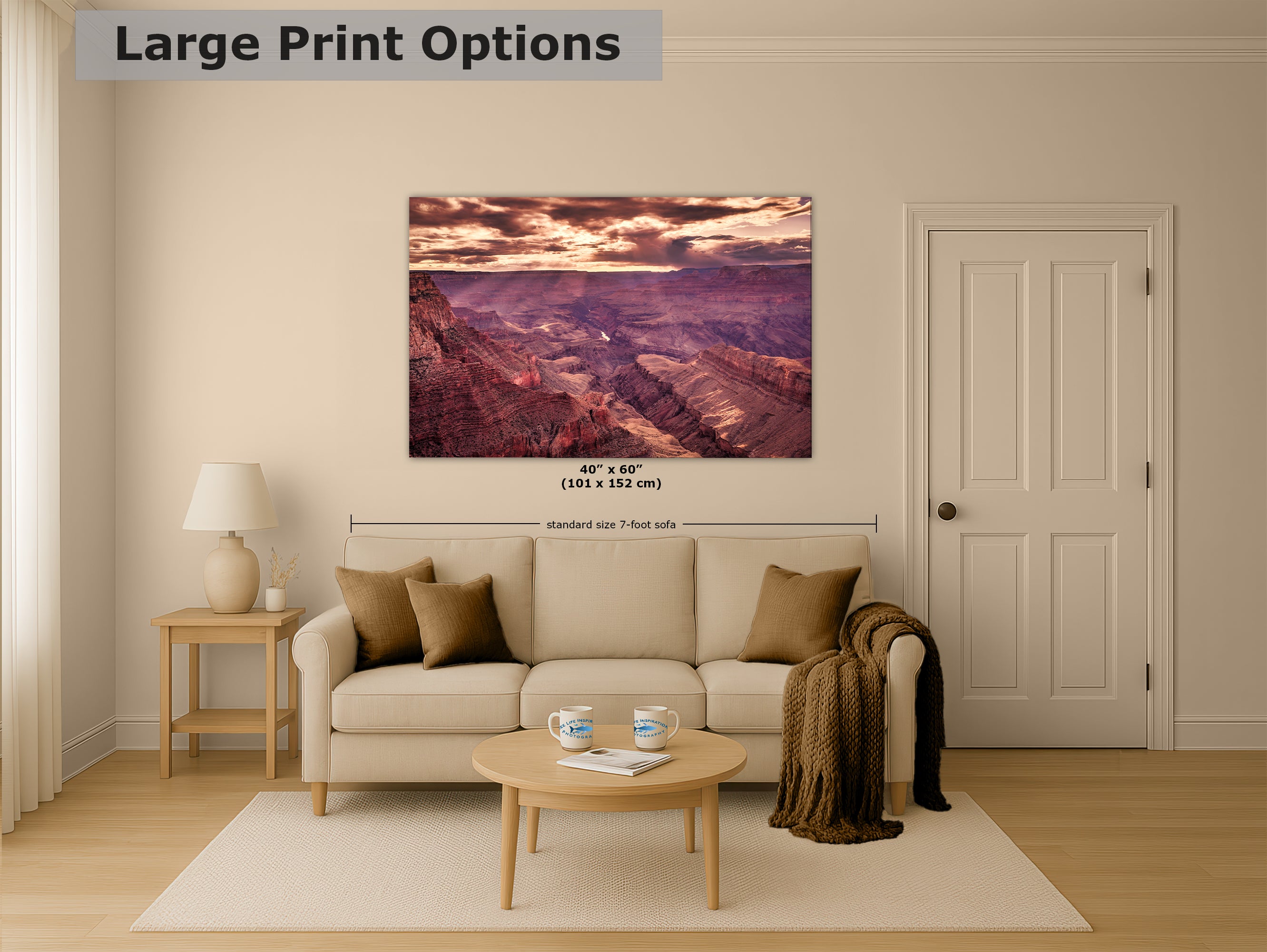 Grand Canyon National Park, Arizona Desert Picture Sunset Nature Photo, Bohemian Style Relaxation Artwork for Meditation, Apartment, Office & House Decor
