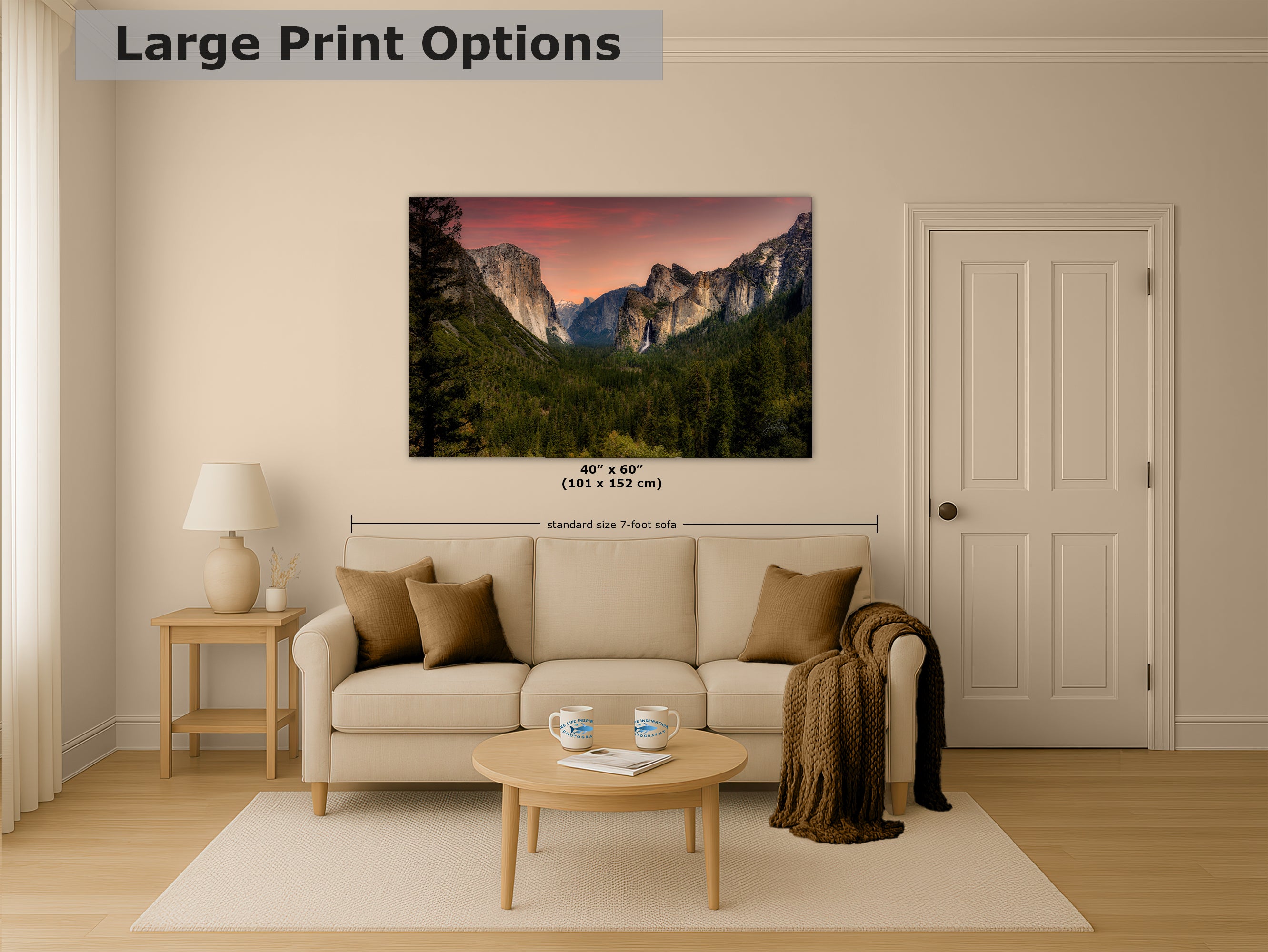 Yosemite National Park Mountain Picture Nature Photo Bohemian Relaxation Artwork for Meditation