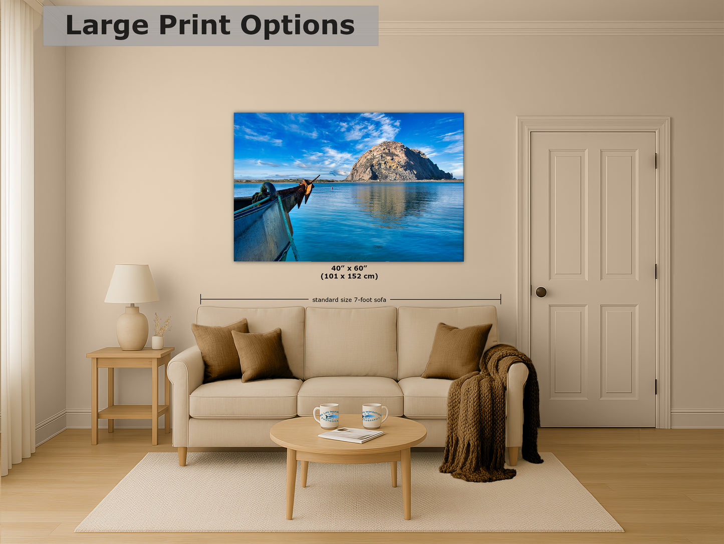 Morro Bay California Coastline Ocean Picture Nature Photo, Morro Rock Coastal Relaxation Artwork, Dorm Room, Office & House Decor
