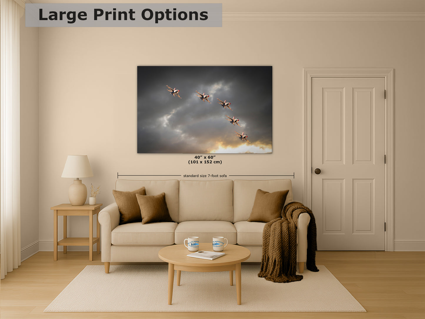 US Airforce Thunderbirds F-16 Fighting Falcon Aviation Artwork | Military Aviation Decor for Home & Office Display