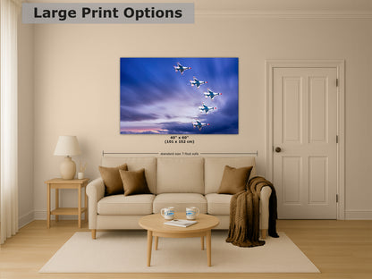 US Airforce Thunderbirds F-16 Fighting Falcon Aviation Artwork | Military Aircraft Wall Decor for Aviation Enthusiasts and Man Cave Decor