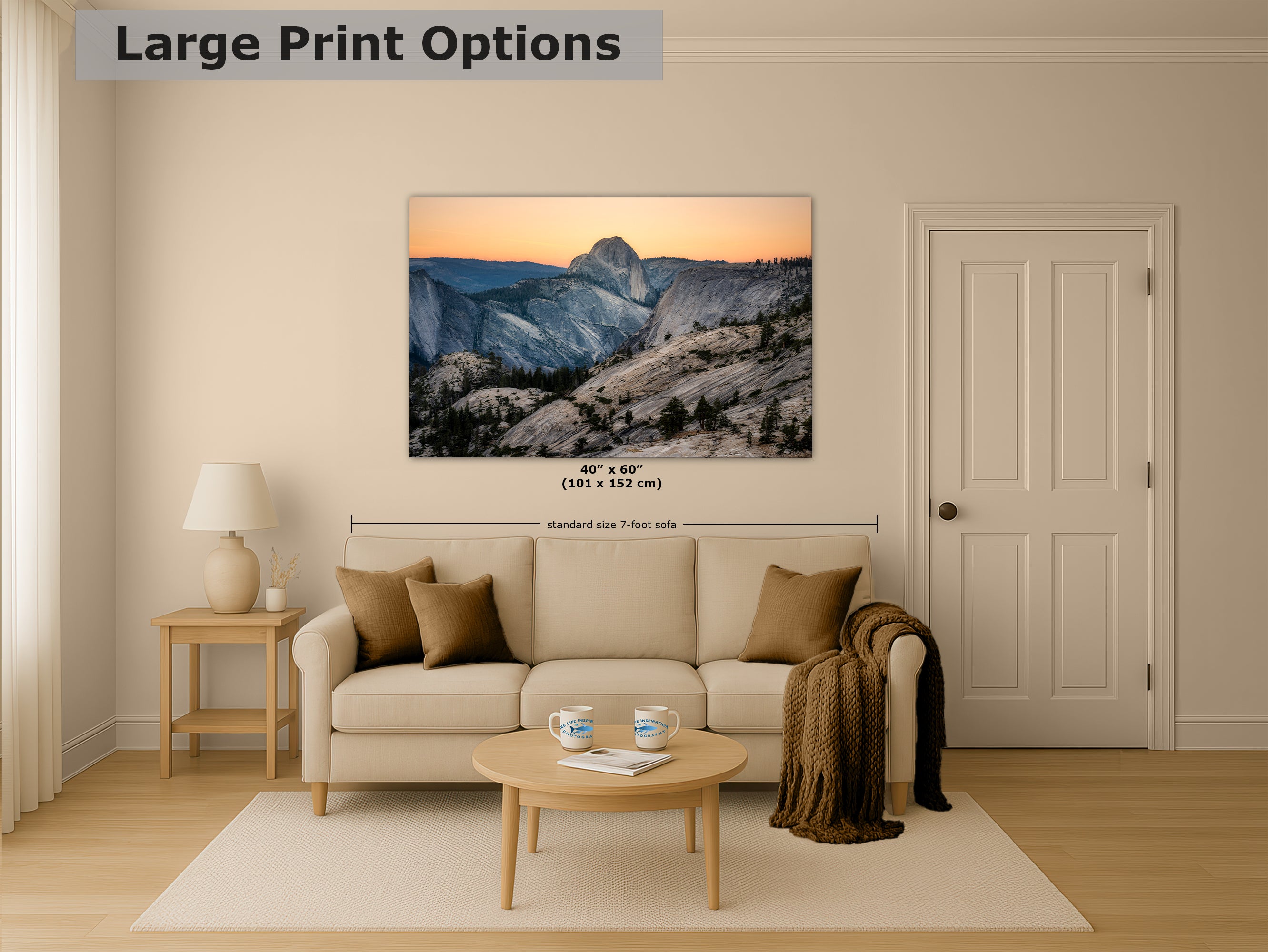 Glacier Point Yosemite National Park Mountain Picture, Half Dome Nature Photo Canvas Relaxation Artwork
