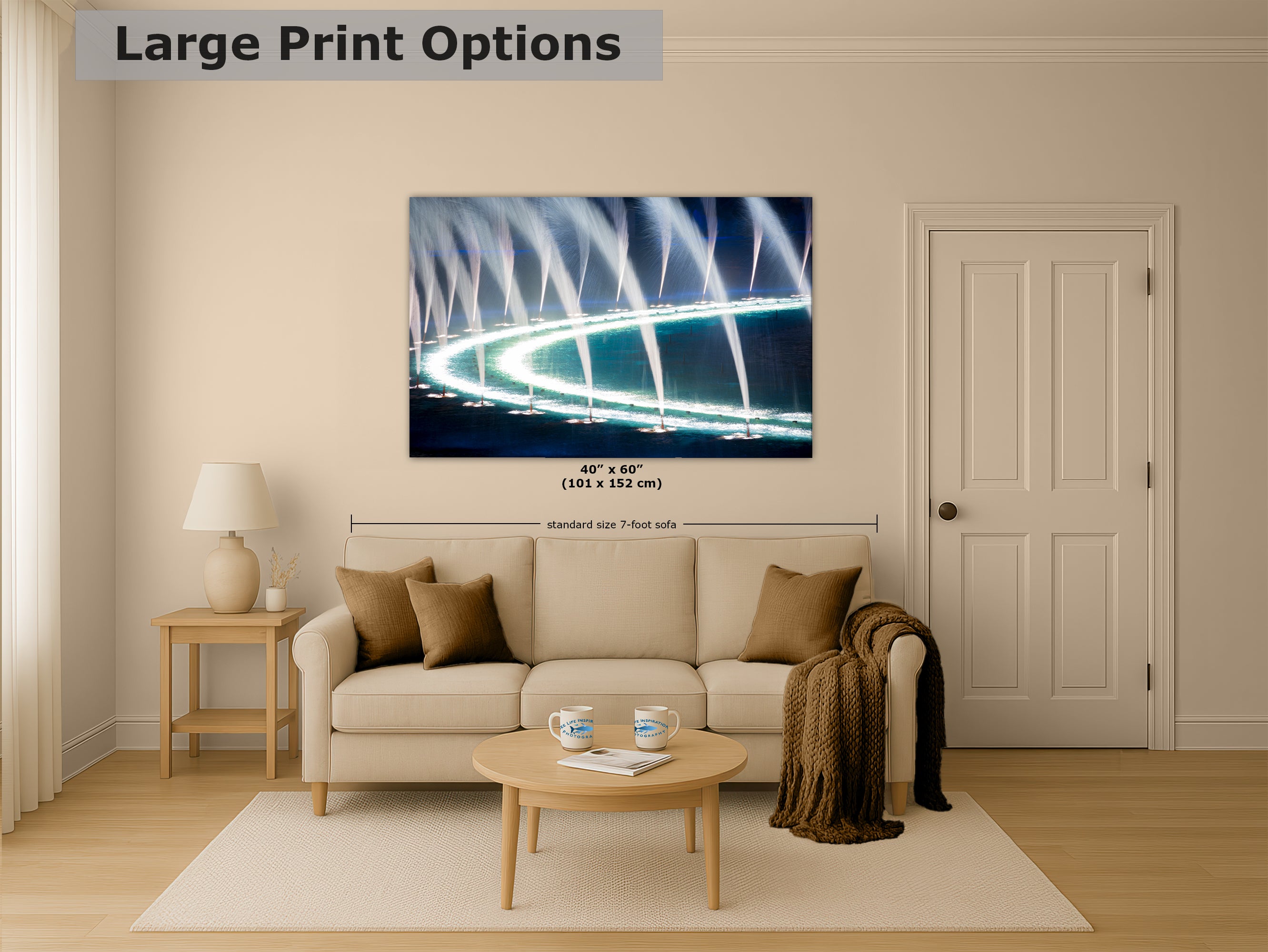 Bellagio Las Vegas Water Picture, Relaxation Artwork, Night Water Display Wall Decor, Ethereal Cityscape Photography