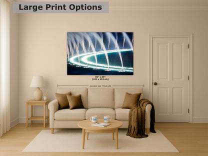 Bellagio Las Vegas Water Picture, Relaxation Artwork, Night Water Display Wall Decor, Ethereal Cityscape Photography