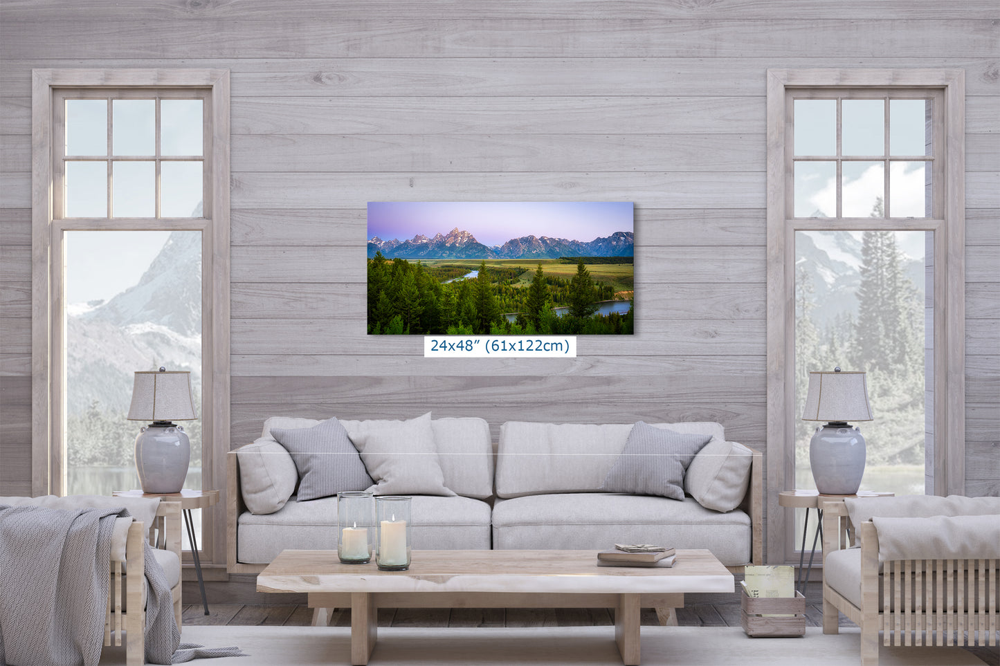 Grand Teton National Park Mountain Picture Panorama Nature Photo, Rustic Wall Art, Jackson Hole Scenery, Bohemian Decor