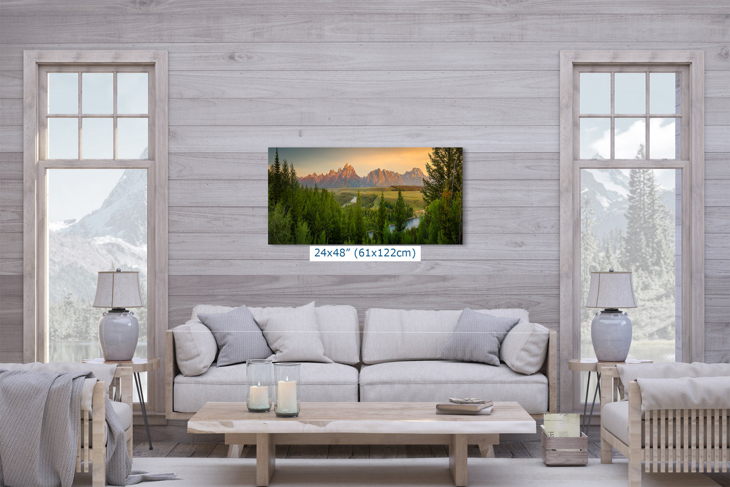 Grand Teton National Park Wyoming Mountain Picture Panorama Nature Photo, Rustic Wall Art, Jackson Hole Scenery, Bohemian Decor