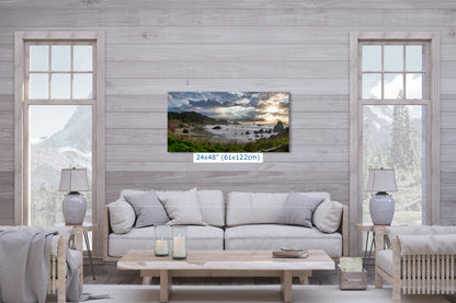 Lone Ranch Beach Oregon Coast Ocean Picture, Panorama Pacific Northwest Nature Photo Relaxation Artwork for Meditation, Apartment, Office & House Decor