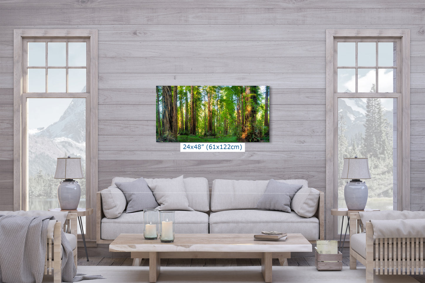 Redwood Trees Forest Picture Nature Photo, Forest Bathing Relaxation Artwork for Calming Meditation, Office and House Decor