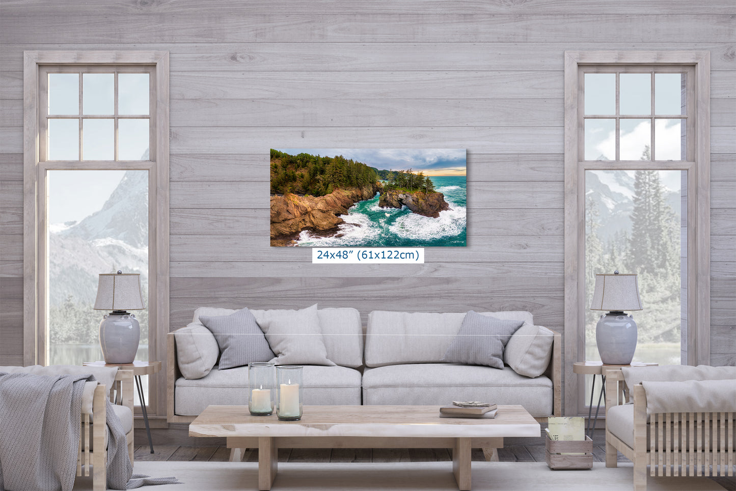 Oregon Coast Ocean Picture - Breathtaking Pacific Northwest Nature Photo for Relaxation, Meditation and Stylish Decor