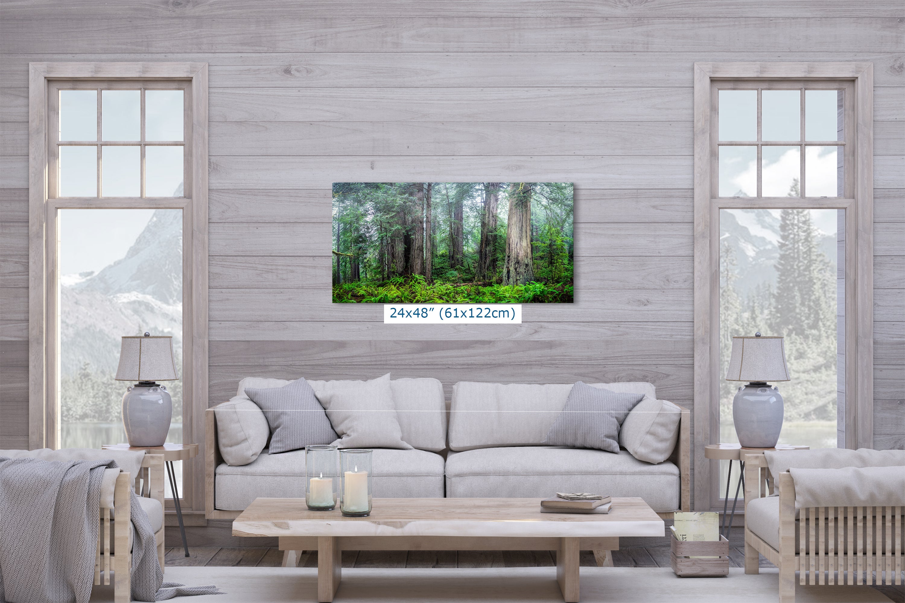 Redwood Trees Forest Picture Nature Photo, Forest Bathing in Misty California Redwoods Wall Art, for Relaxation in the Home and Office
